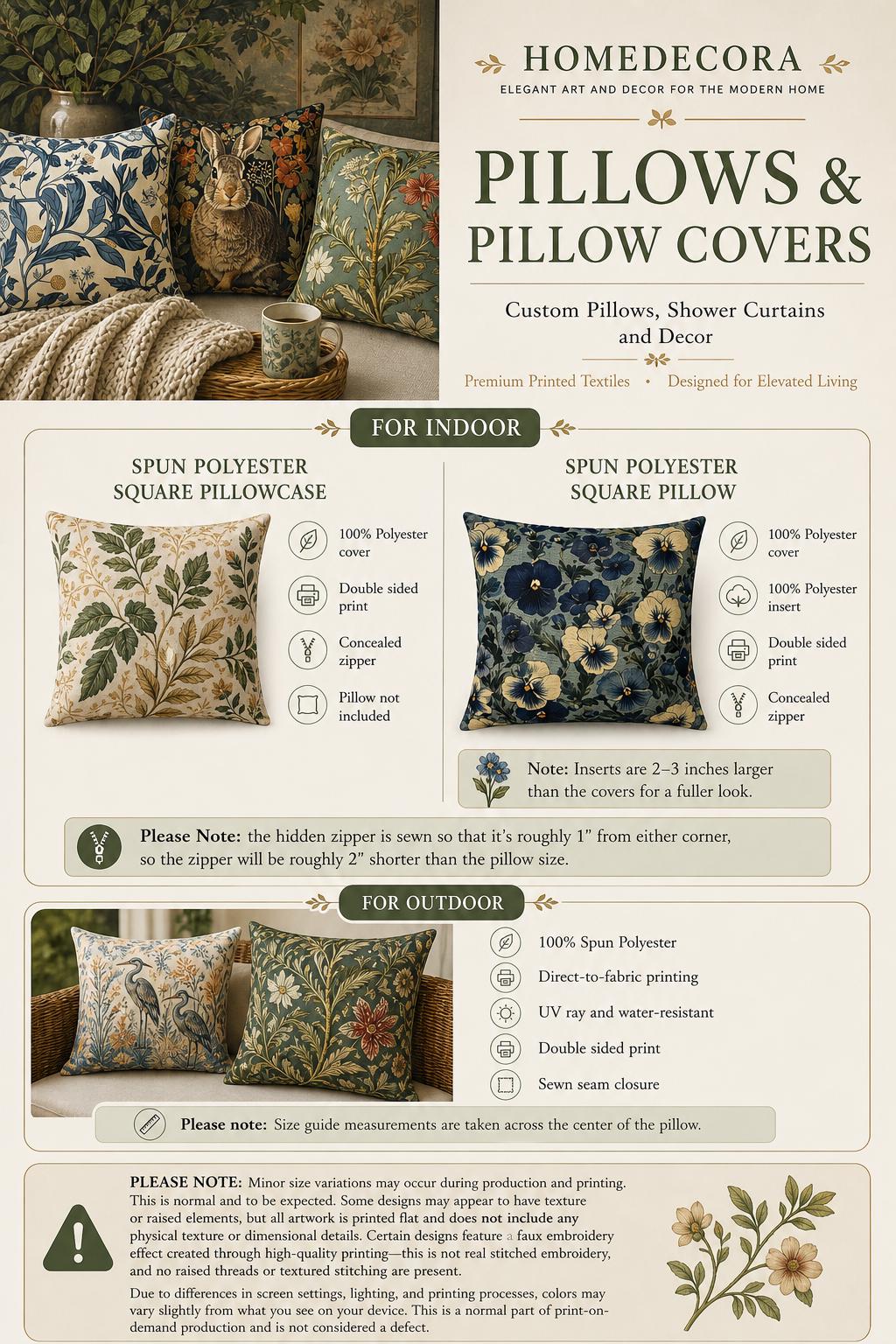 The image is a collage of various images showcasing different types of pillows and pillow covers, including indoor and outdoor pillows, as well as pillow covers. The images feature a variety of colors, patterns, and textures, providing a visual representation of the products being advertised.