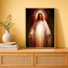Jesus Portrait Wall Art Print, Christian Canvas Wall Decor, Religious Artwork for Living Room, Savior Portrait Poster