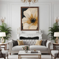 Beige Flower Wall Art, Canvas Print, Poster, Framed Canvas, Abstract Botanical Decor, Minimalist Neutral Decor, Background Floral Artwork