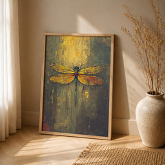 Dragonfly Nature Print, Botanical Wall Decor, Cottagecore Artwork, Rustic Farmhouse Accent, Vintage Living Room Poster
