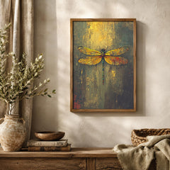 Dragonfly Nature Print, Botanical Wall Decor, Cottagecore Artwork, Rustic Farmhouse Accent, Vintage Living Room Poster