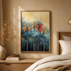 Tropical Palm Tree Wall Art Print, Coastal Living Room Decor, Beach House Artwork, Modern Island Style Wall Hanging, Resort Inspired Home