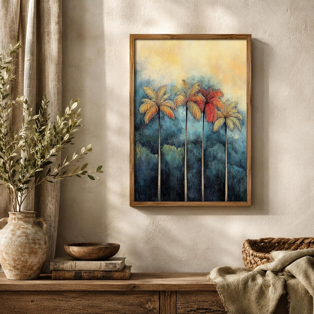 Tropical Palm Tree Wall Art Print, Coastal Living Room Decor, Beach House Artwork, Modern Island Style Wall Hanging, Resort Inspired Home